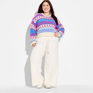 Wild Fable - Women's Pullover Sweater - Wild Fable Floral XXL Blue